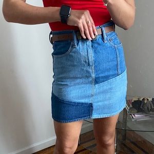 Levi’s patchwork denim skirt💙